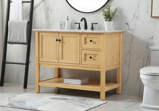 42 inch Single bathroom vanity in natural wood