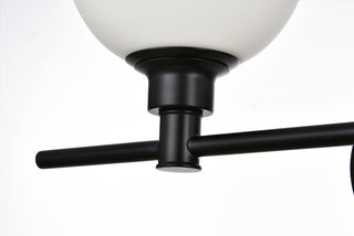 Cordelia 4 light Black and frosted white Bath Sconce