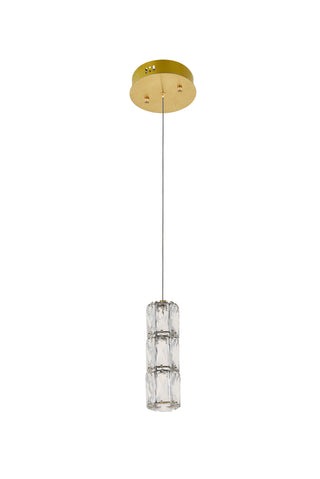 Polaris LED light gold Pendant Clear Royal Cut Crystal