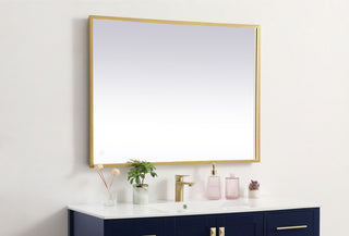 Pier 30x40 inch LED mirror with adjustable color temperature 3000K/4200K/6400K in brass