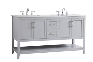 60 inch Double Bathroom Vanity in Grey