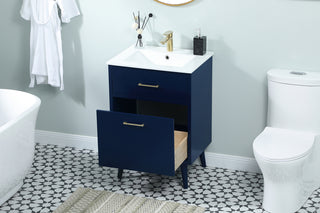 24 inch bathroom vanity in Blue