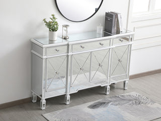 60 inch mirrored credenza in antique white