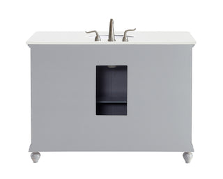 48 inch Single Bathroom vanity in Light Grey with ivory white engineered marble