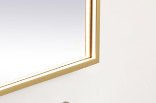 Pier 30x30 inch LED mirror with adjustable color temperature 3000K/4200K/6400K in brass