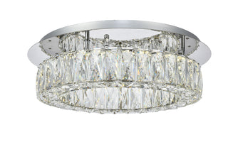 Monroe LED light Chrome Flush mount Clear Royal Cut Crystal