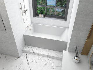 Alcove soaking bathtub 32x60 inch left drain in glossy white