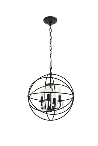 Wallace 4 light Matte Black Pendant