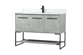 48 inch Single bathroom vanity in concrete grey with backsplash