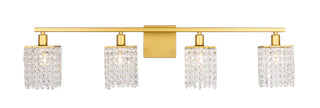 Phineas 4 light Brass and Clear Crystals wall sconce