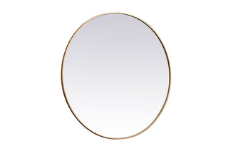 Metal frame round mirror 45 inch in Brass