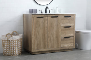 42 Inch SIngle Bathroom Vanity In Natural Oak