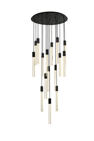 Weston 16 lights pendant in black