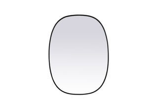 Metal Frame Oval Mirror 30x40 Inch in Black