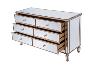 6 Drawers Cabinet 60 in. x 20 in. x 34 in. in Gold paint
