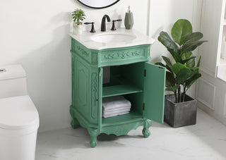 24 inch Single bathroom vanity in vintage mint