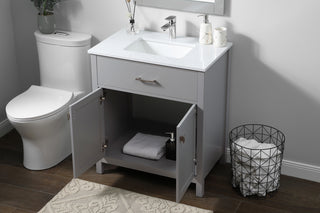 30 Inch SIngle Bathroom Vanity In Grey