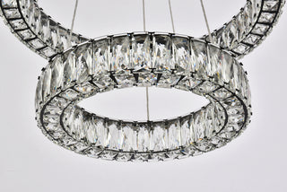 Monroe 24 inch LED double ring pendant in black