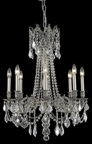 Rosalia 8 light Pewter Chandelier Clear Royal Cut Crystal