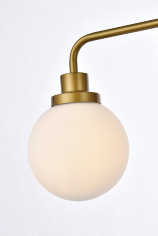 Hanson 2 lights bath sconce in brass with frosted shade