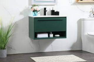 30 inch Single bathroom vanity in green