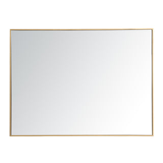 Metal frame rectangle mirror 36 inch in Brass