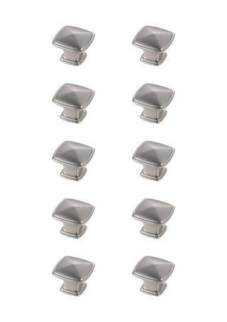 Marcel 1.2" Brushed Nickel Square Knob Multipack (Set of 10)