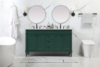 60 inch Single bathroom vanity in green