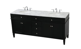 72 inch double bathroom vanity in black