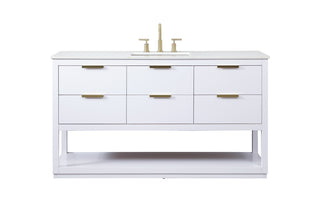 60 inch Single bathroom vanity in white