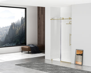 Frameless shower door 48 x 76 Brushed Gold