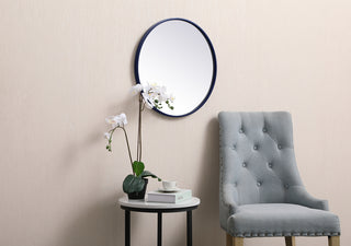 Metal frame round mirror 21 inch in Blue