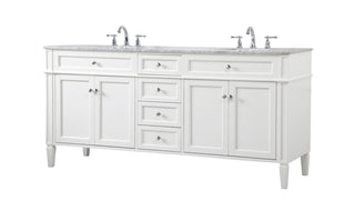 72 inch double bathroom vanity in white