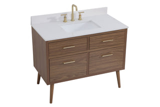 42 inch bathroom Vanity in Walnut Brown with Backsplash