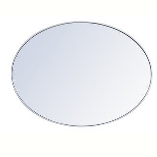 Metal frame oval mirror 40 inch in silver