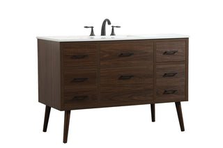 48 inch Single bathroom vanity in walnut