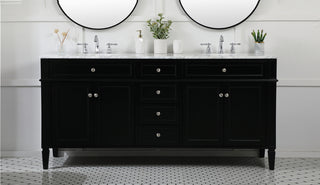 72 inch double bathroom vanity in black