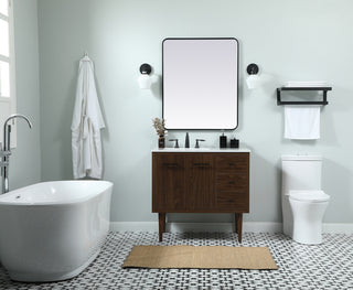 36 inch Single bathroom vanity in walnut