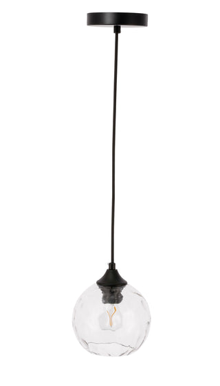 Cashel 1 light Black and Clear glass pendant