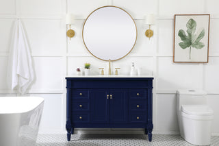 48 inch Single bathroom vanity in blue