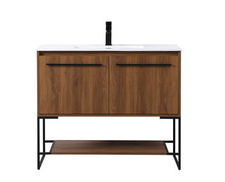 40 inch  Single Bathroom Vanity in Walnut Brown