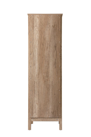 20 Inch Wide Bathroom Linen Storage Freestanding Cabinet In Natural Oak