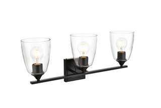 Harris 3 light Black and Clear Bath Sconce