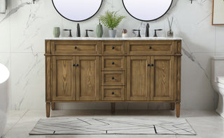 60 inch double bathroom vanity in driftwood