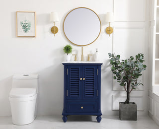 24 inch Single bathroom vanity in blue