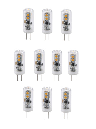 LED G4 light bulb, 3000K, 330 degree, CRI80, UL, 2W, 25W EQUIVALENT, 25000HRS, LM150, DIMMABLE, 2 YEARS WARRANTY, INPUT VOLTAGE 12V AC/DC 10 PACK