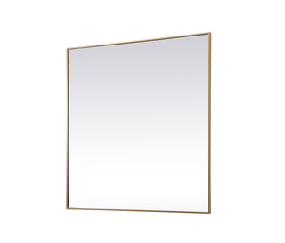 Metal Frame Square Mirror 48 inch in Brass