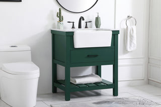 30 inch Single bathroom vanity in green