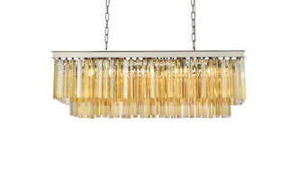 Sydney 12 light polished nickel Chandelier Golden Teak (Smoky) Royal Cut Crystal