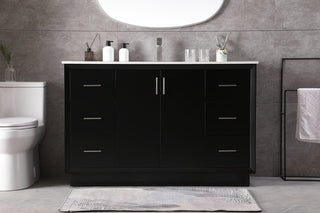 54 Inch SIngle Bathroom Vanity In Black